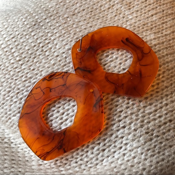 Acetate Oval Statement Earrings - Picture 6 of 7